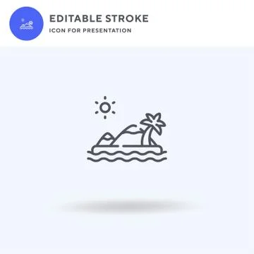 Island icon vector, filled flat sign, solid pictogram isolated on white, logo イラスト素材