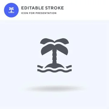 Island icon vector, filled flat sign, solid pictogram isolated on white, logo Stock Illustration