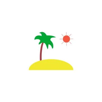 Island Icon Vector 스톡 일러스트