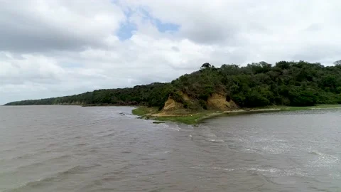 Island in Lake Stock Footage 186144220