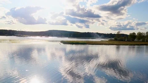Island on the lake Stock Footage 249896964