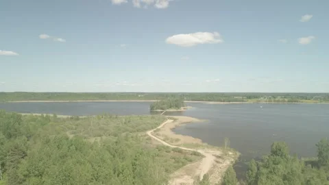 An island in the lake Stock Footage 289014088