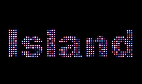 Island led text Stock-Illustration