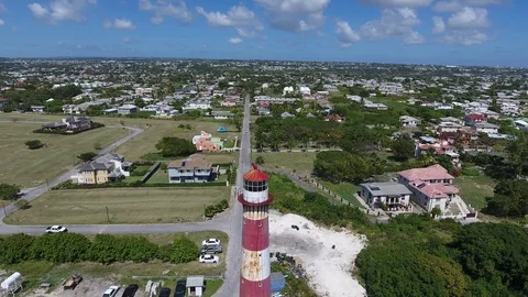 Island lighthouse for ships Stock Footage 88576475