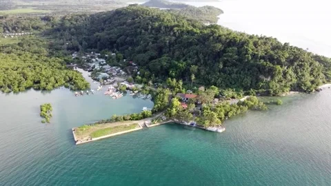 Island Living with Boats Tabango Leyte Philippines Stock Footage