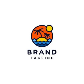 Island Logo Design Stock Illustration