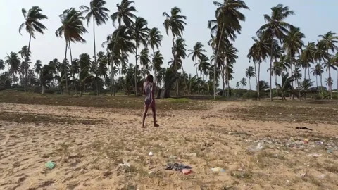 Island Man Walking Stock Footage 170859335