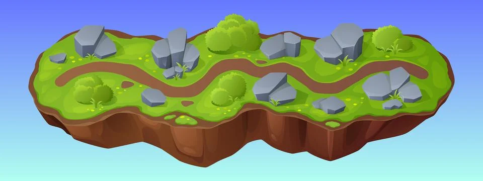 Island map for game level interface Stock Illustration