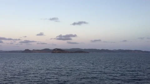 Island from Mediterranean Sea - Taken From a oat Stock Footage