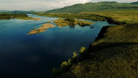 Island in the middle of the river Stock-Footage 148837739