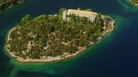 Island Mljet monastery Stock-Footage 12186950
