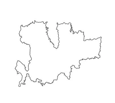 Island of Mykonos in Greece vector map line contour Stock Illustration