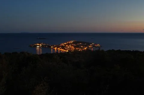 Island by night Stock Photos