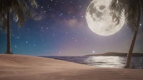Island with ocean relaxing loop animation Stock Footage 231450719