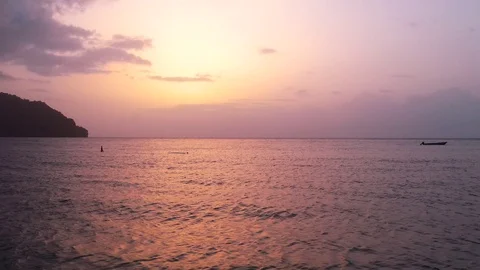 ISLAND OCEAN SUNSET Stock Footage
