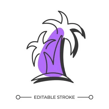 Island offset shadow line icon Illustrazione stock