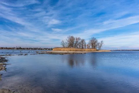  Island over the lagoon Stock Photos