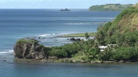 Island in Pacific Ocean Stock Footage 12574556