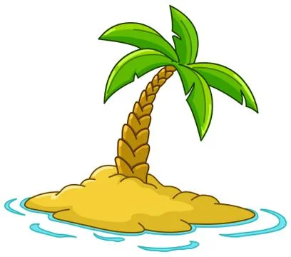 Island with palm tree Stock Illustration