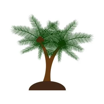 Island with palm trees Stock Illustration