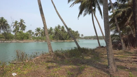 Island Panning in the River 4K Video stock 108505789