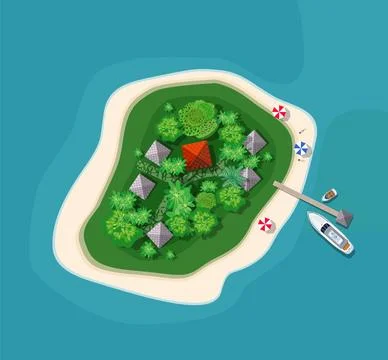 Island paradise view イラスト素材