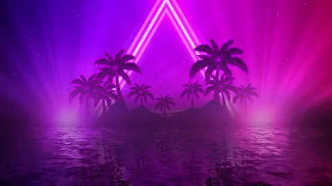 Island Party Lights Background Stock Footage 348019809