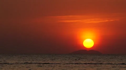 Island, red sun Stock Footage 53801178