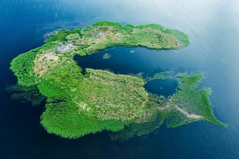 Island on the river Stock Photos