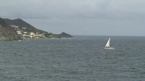 Island Sailing  Stock Footage 458489