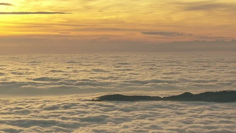 Island in a Sea of Clouds Stock Footage 98500880