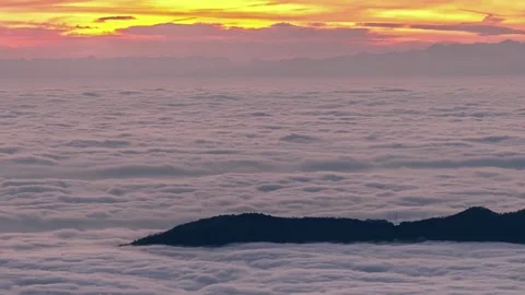 Island in a Sea of Clouds, Timelapse Stock Footage 316766555