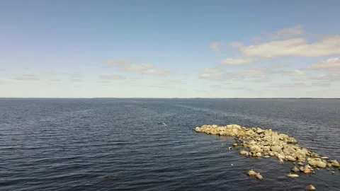Island with seagulls. Video stock 155071405