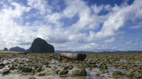 Island shore cloudscape Philippines time lapse Stock Footage 35662752
