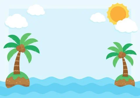 Island sunny sky frame 2 Stock Illustration