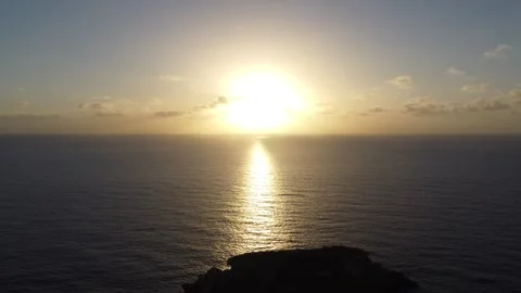 Island With Sunrise/Sunset Behind Video stock 255706235