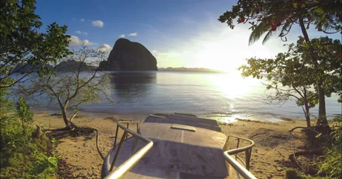 Island sunset Philippines time lapse 4k Stock Footage 35689785