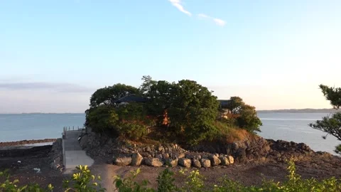 An island with sunset, time lapse Video stock 306034096