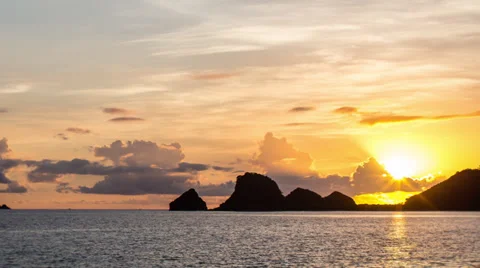 Island Sunset time lapse pan Stock Footage 29361046