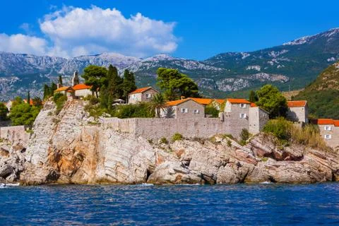 Island Sveti Stefan - Montenegro Foto stock