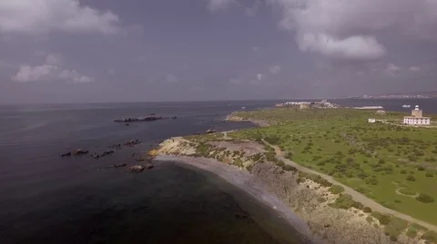 Island Tabarca aerial shoot 2k cinematic sky (2) Stock Footage 128062353