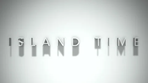 Island Time 3D title animation with shadows on a white background Stock Footage 296546712
