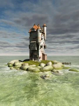 Island Tower Stock Illustration