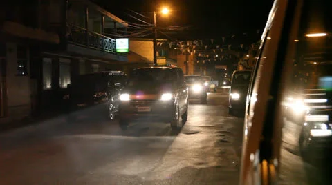 Island traffic at night Stock Footage 25510467