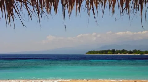 Island in turquoise sea loop Stock Footage 11902771