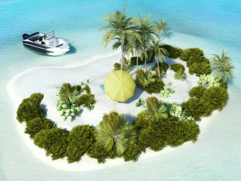 Island for two Stock Illustration