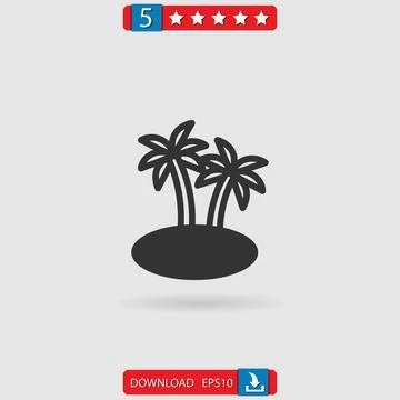 Island vector icon Stock Illustration