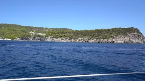 Island View from Sailboat Video stock 87566551
