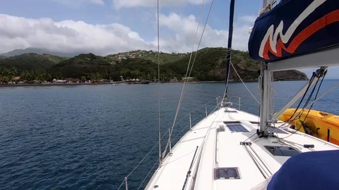 Island View From Sailboat Video stock 94839147