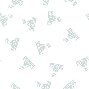 Island with volcano glyph vector seamless pattern Illustrazione stock